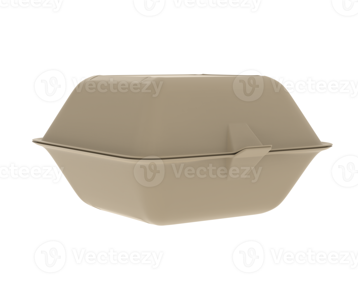 Hamburger container isolated on background. 3d rendering - illustration png