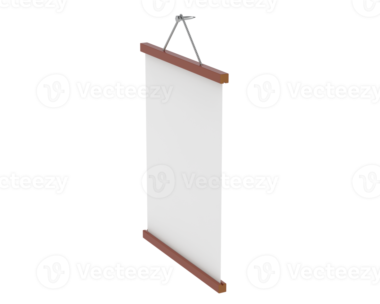 Handheld protest sign isolated on background. 3d rendering - illustration png