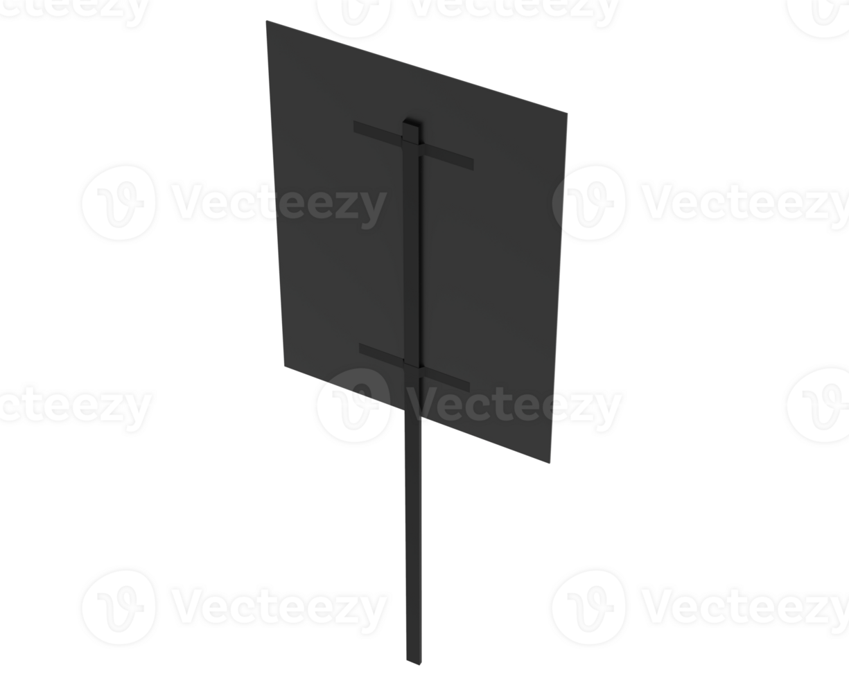 Handheld protest sign isolated on background. 3d rendering - illustration png