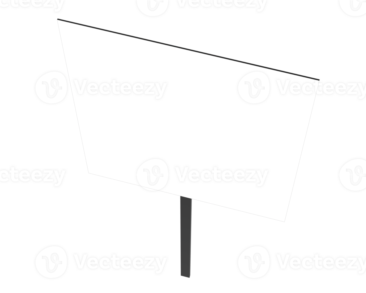 Handheld protest sign isolated on background. 3d rendering - illustration png