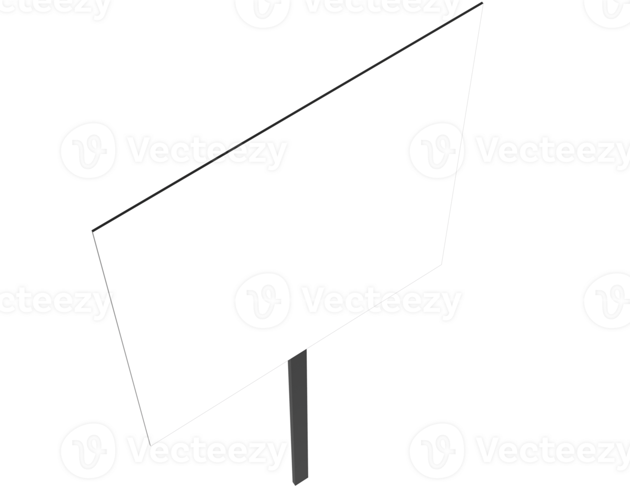 Handheld protest sign isolated on background. 3d rendering - illustration png