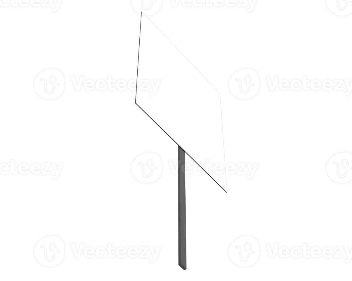 Handheld protest sign isolated on background. 3d rendering - illustration png