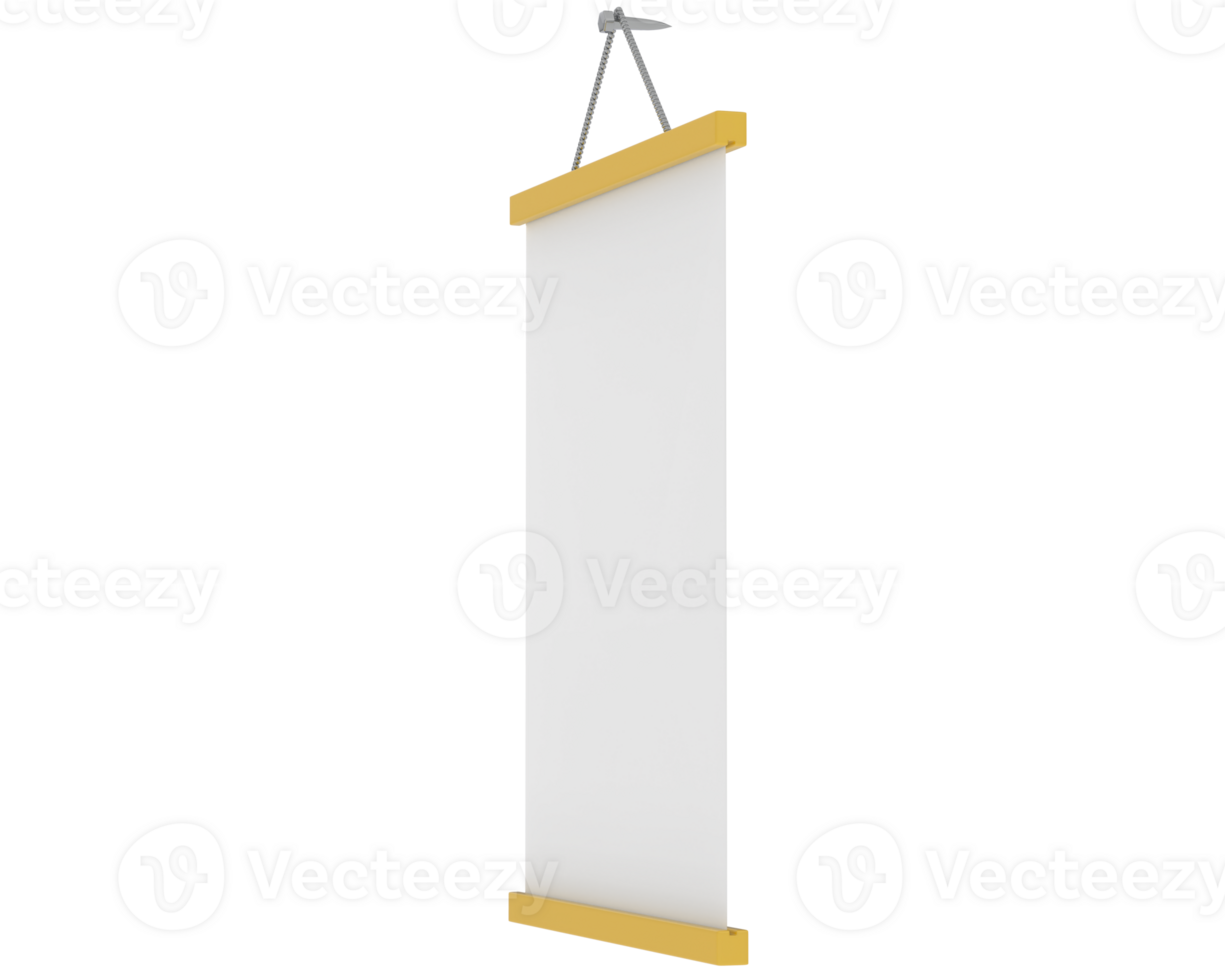Handheld protest sign isolated on background. 3d rendering - illustration png