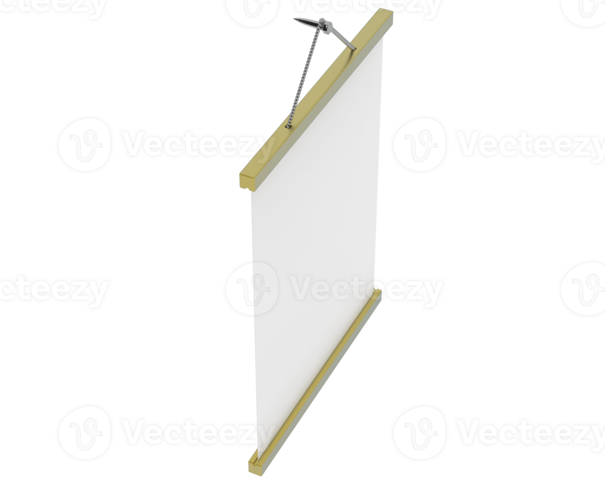 Handheld protest sign isolated on background. 3d rendering - illustration png
