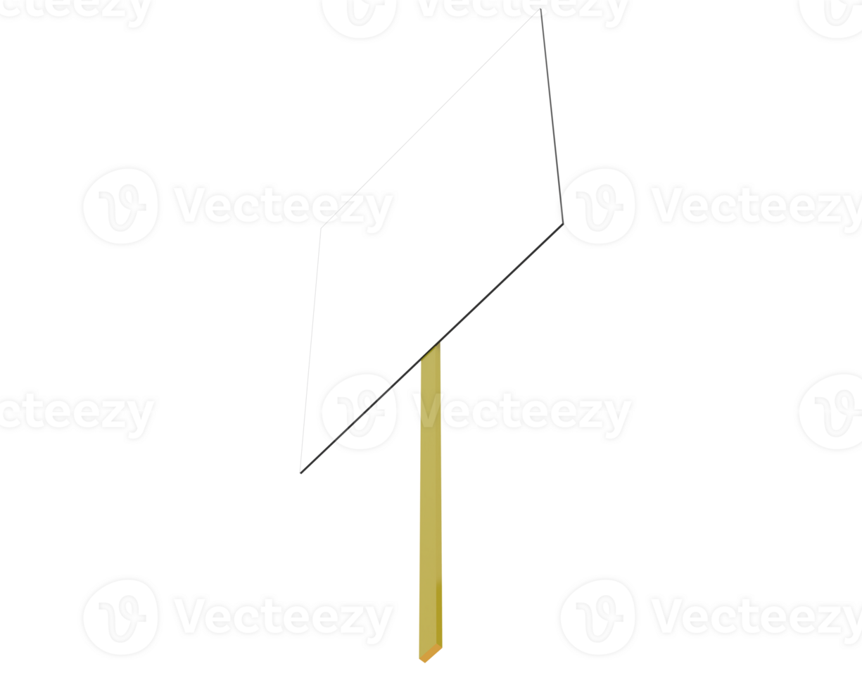 Handheld protest sign isolated on background. 3d rendering - illustration png