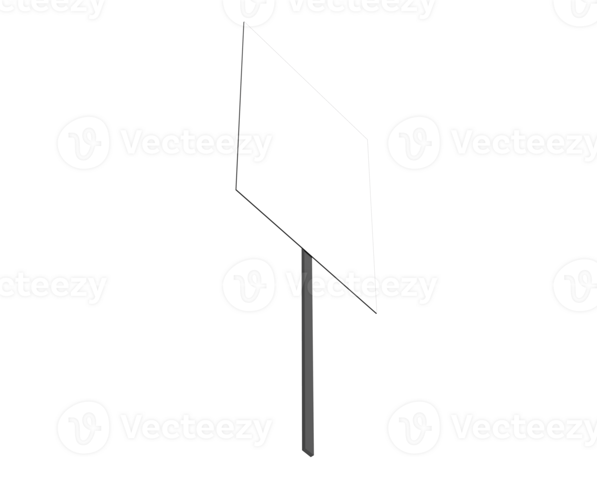 Handheld protest sign isolated on background. 3d rendering - illustration png