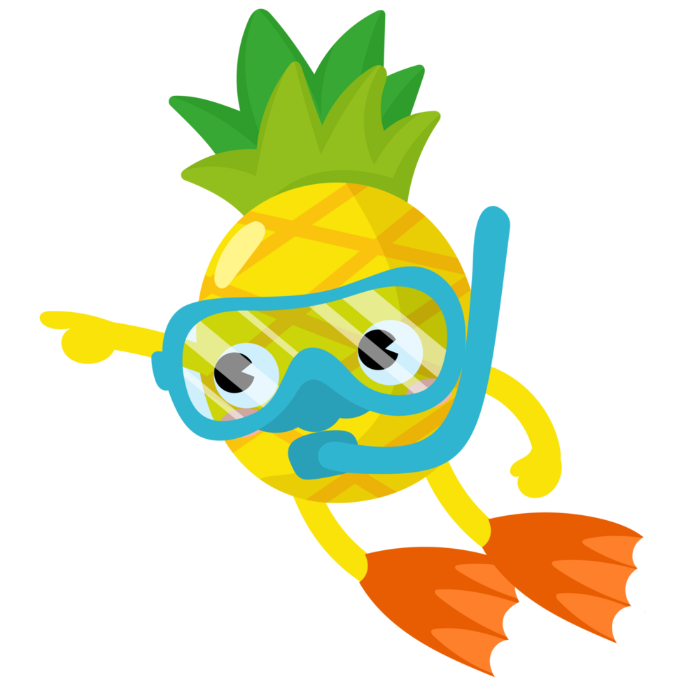 Pineapple Scuba diving, divers swimming, Snorkeling Masks png