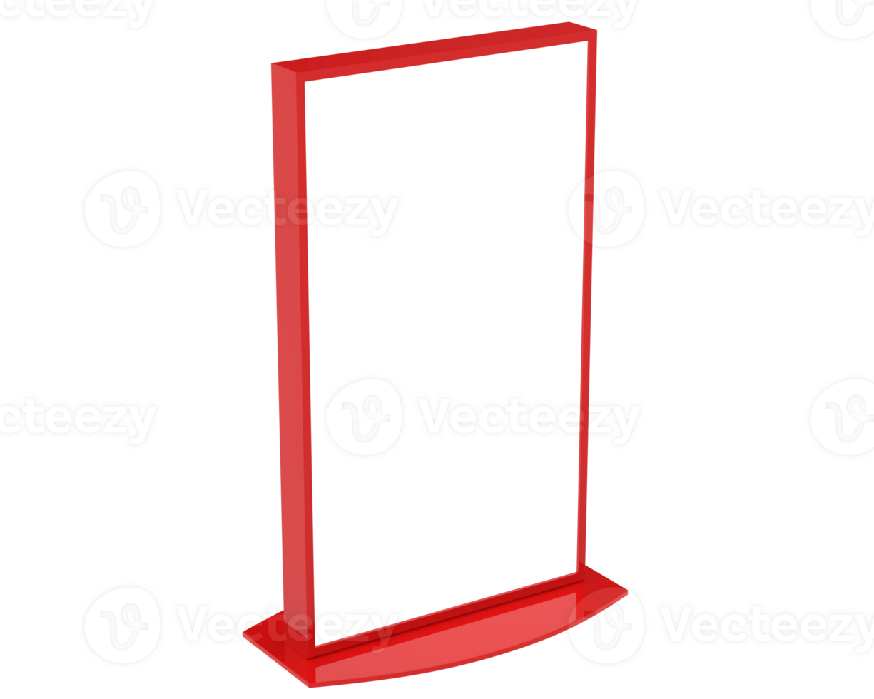Led single sign isolated on background. 3d rendering - illustration png