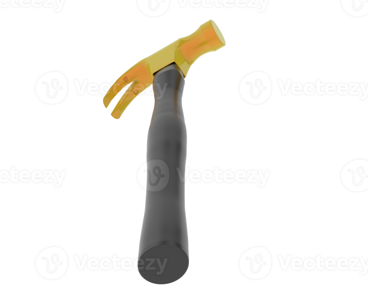Claw hammer isolated on background. 3d rendering - illustration png