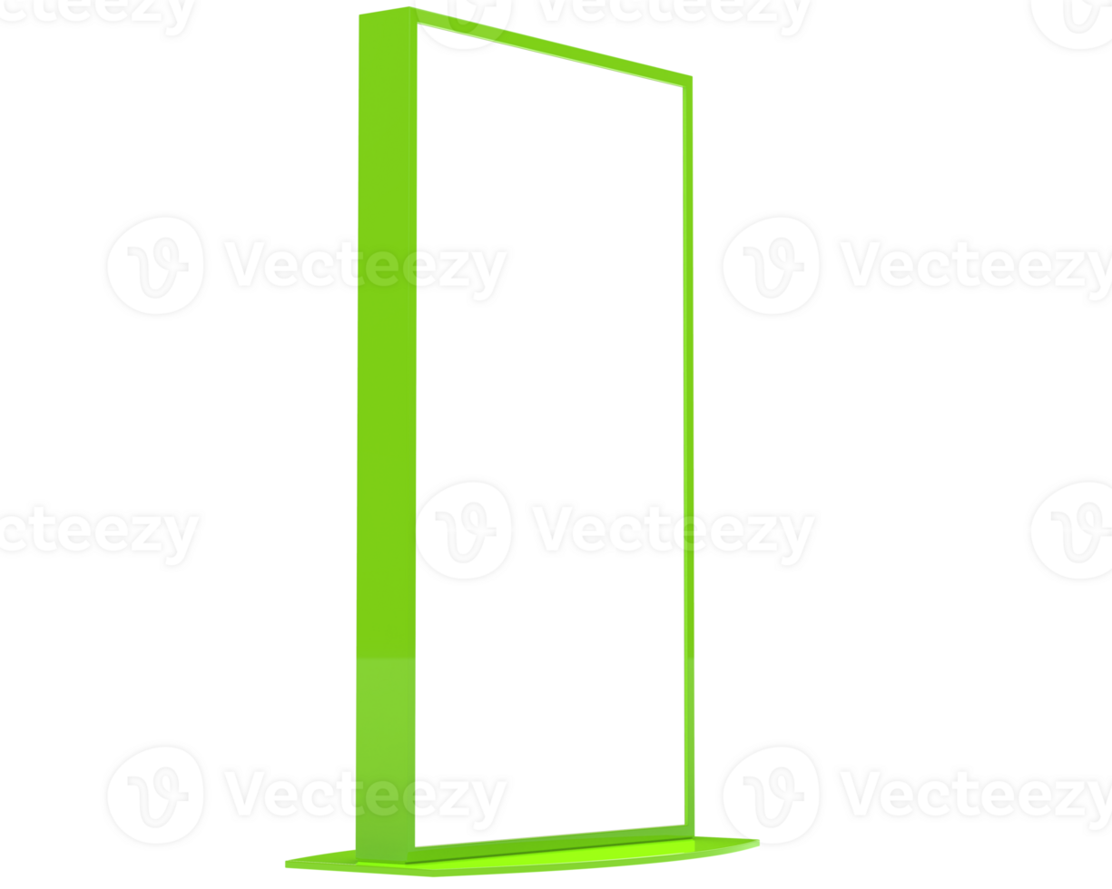 Led single sign isolated on background. 3d rendering - illustration png