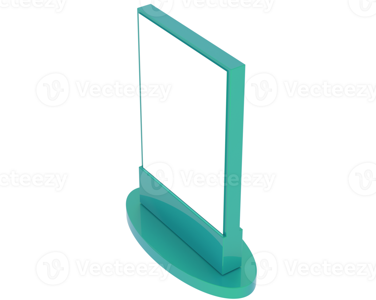 Led single sign isolated on background. 3d rendering - illustration png