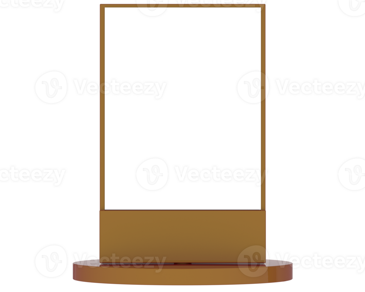 Led single sign isolated on background. 3d rendering - illustration png