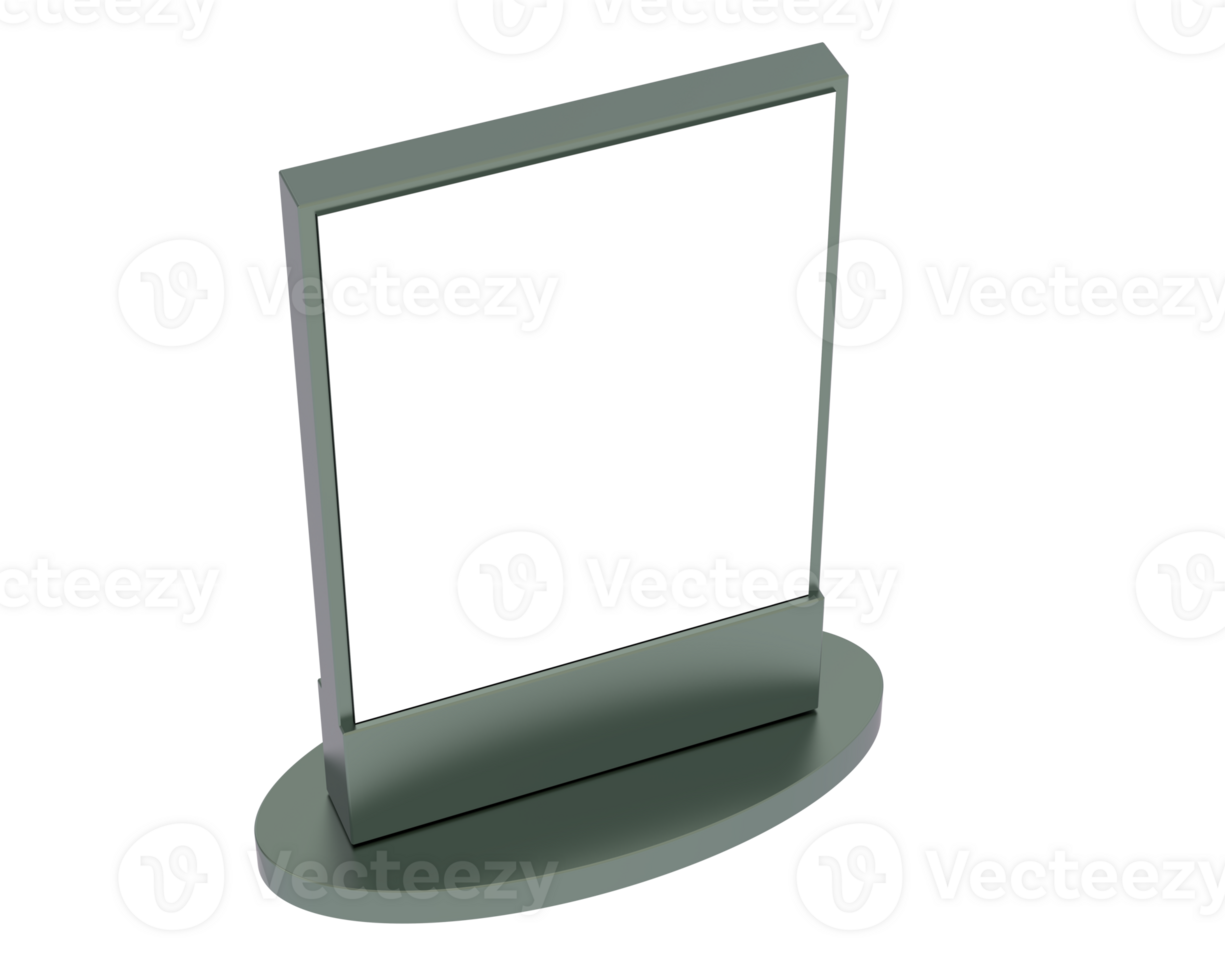 Led single sign isolated on background. 3d rendering - illustration png