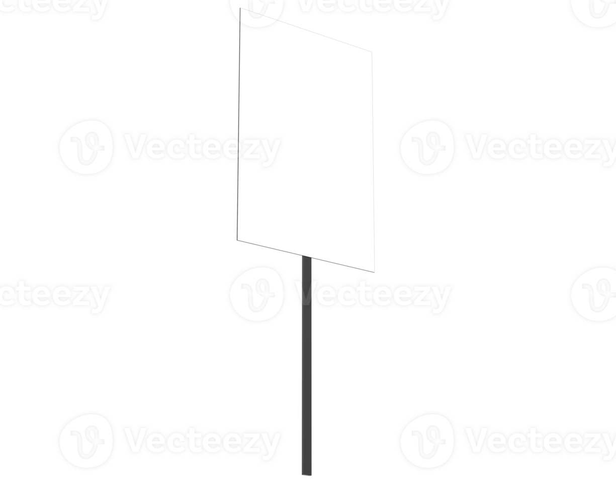 Handheld protest sign isolated on background. 3d rendering - illustration png
