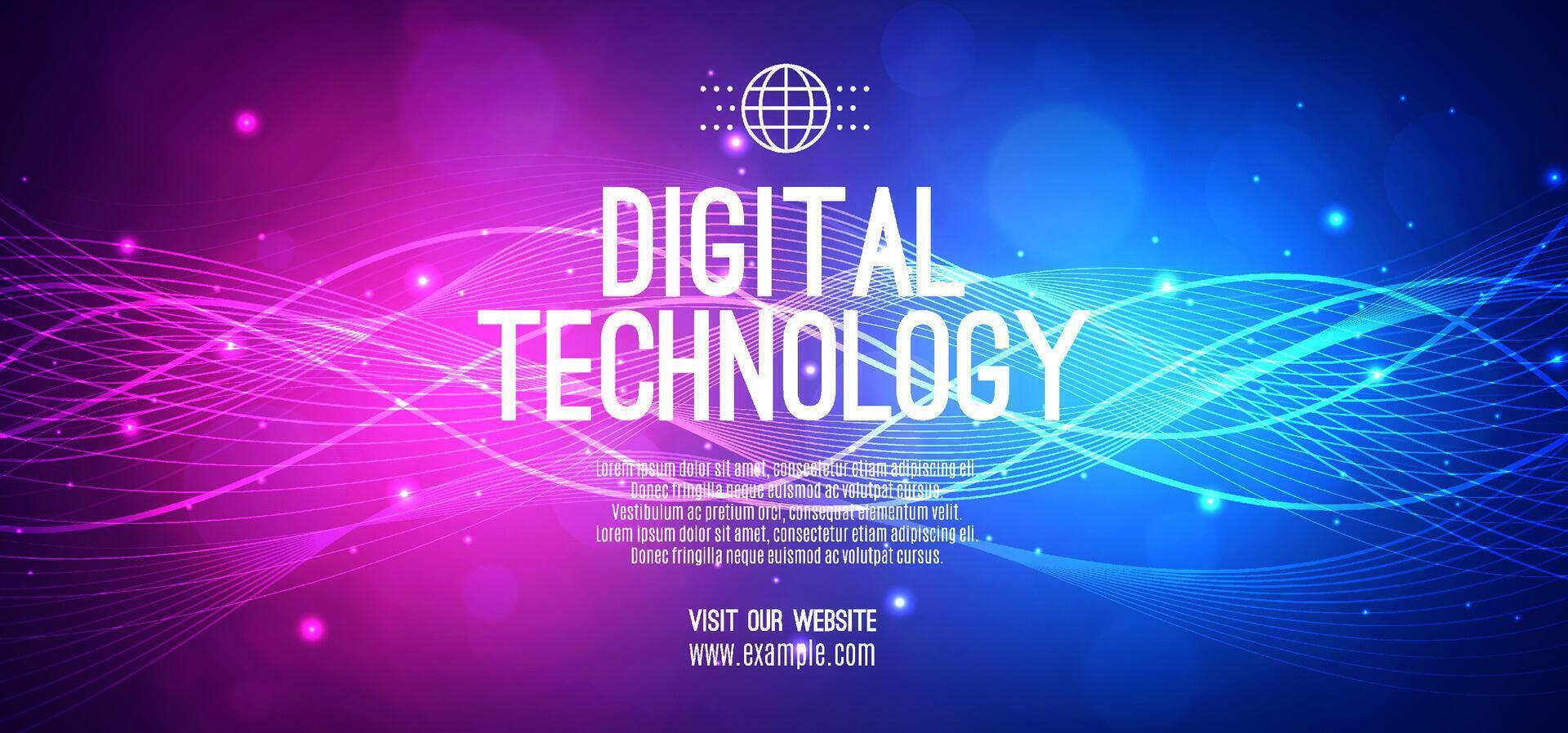 Abstract digital technology futuristic circuit blue pink background, Cyber science tech, Innovation communication future, Ai big data, internet network connection, Cloud hi-tech illustration 3d vector