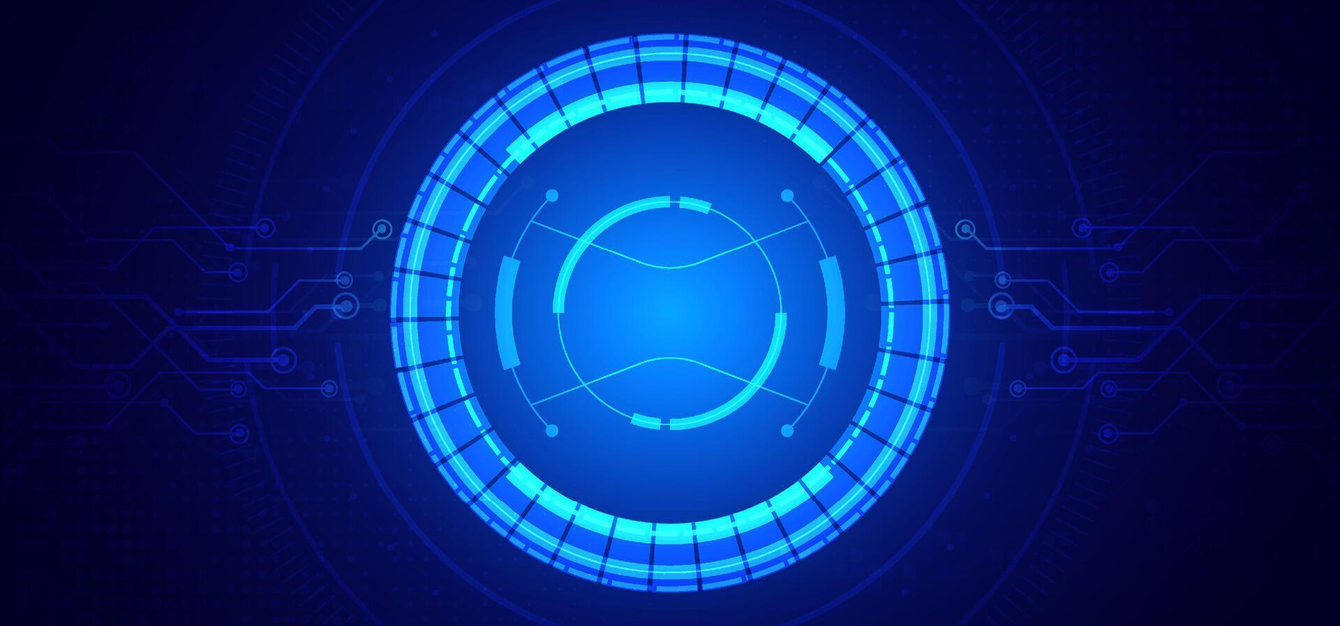 Abstract digital technology futuristic circuit board blue background, Cyber science tech layout, Innovation future Ai big data, Global internet network connection, Cloud hi-tech illustration vector