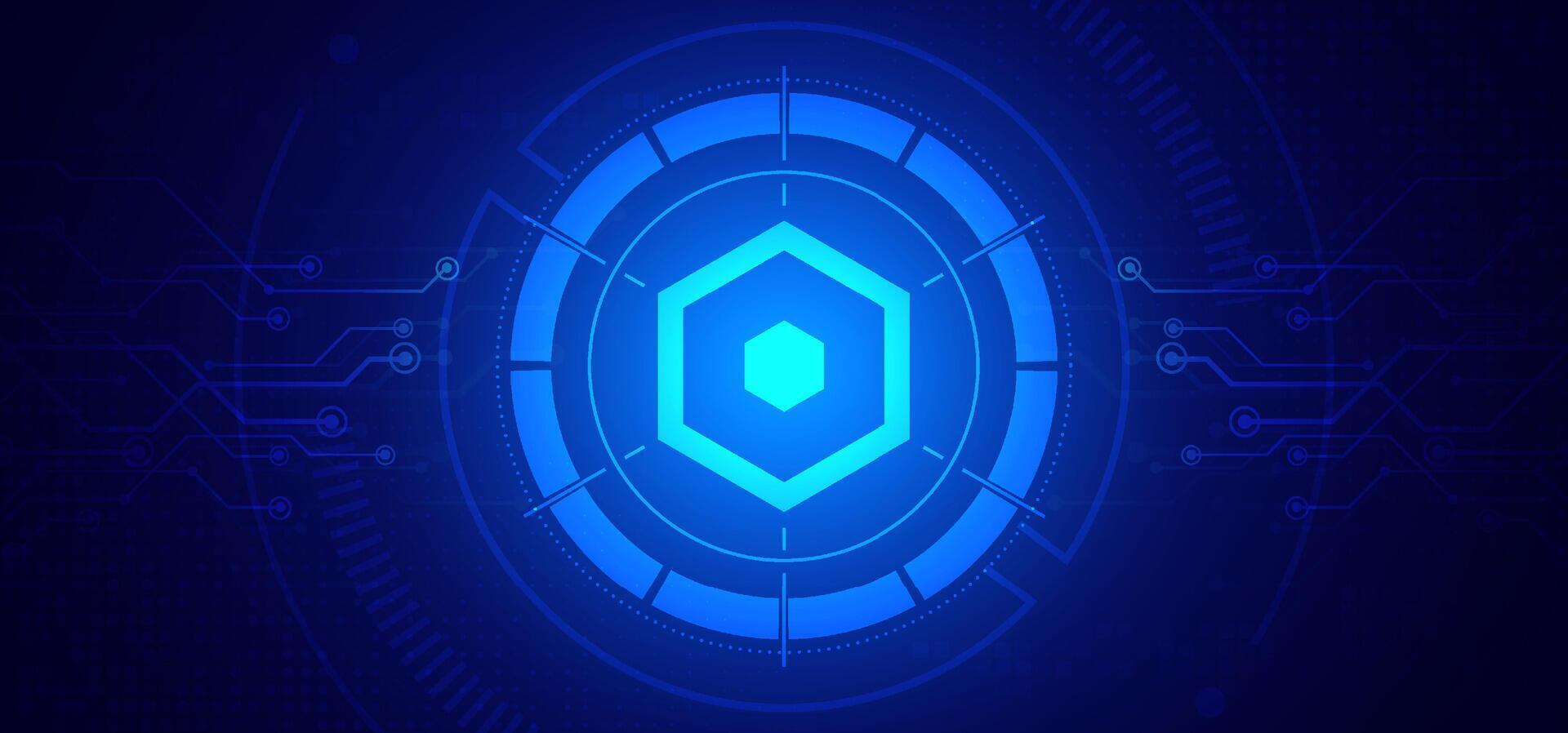 Abstract digital technology futuristic circuit board blue background, Cyber science tech layout, Innovation future Ai big data, Global internet network connection, Cloud hi-tech illustration vector
