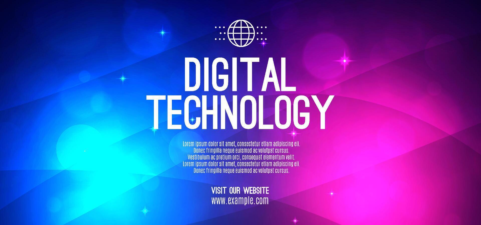 Abstract digital technology futuristic circuit blue pink background, Cyber science tech, Innovation communication future, Ai big data, internet network connection, Cloud hi-tech illustration 3d vector
