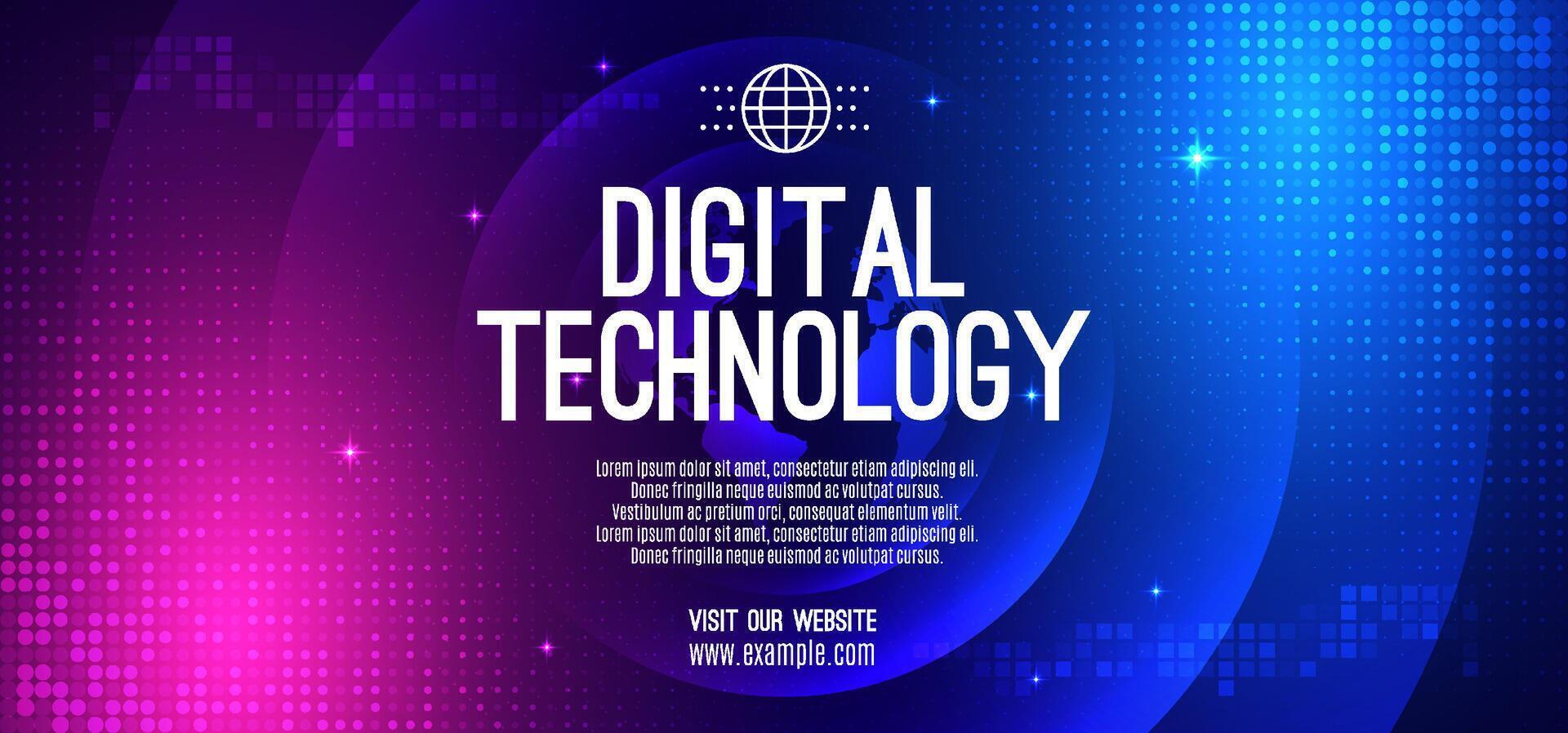 Abstract digital technology futuristic circuit blue pink background, Cyber science tech, Innovation communication future, Ai big data, internet network connection, Cloud hi-tech illustration 3d vector