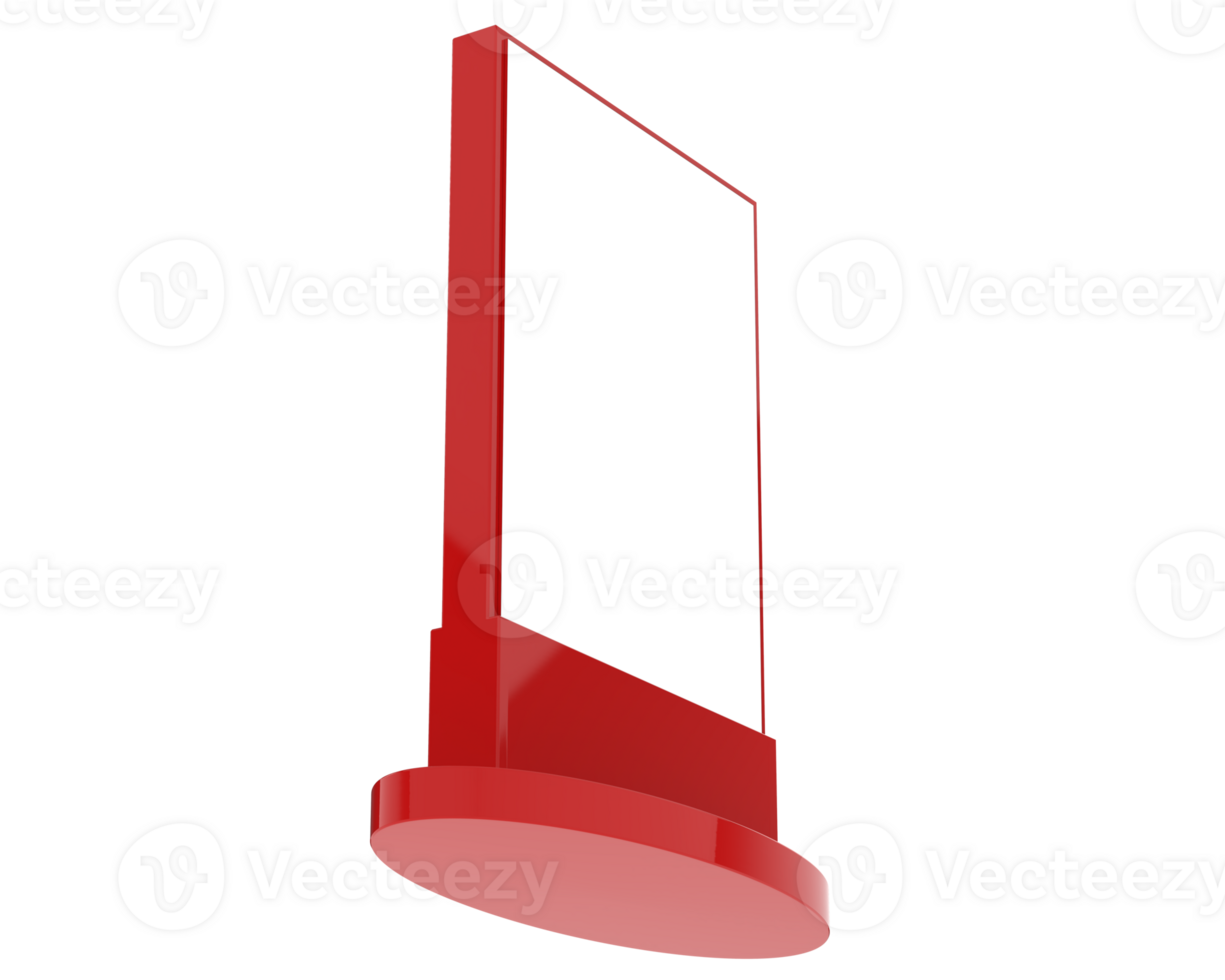 Led single sign isolated on background. 3d rendering - illustration png