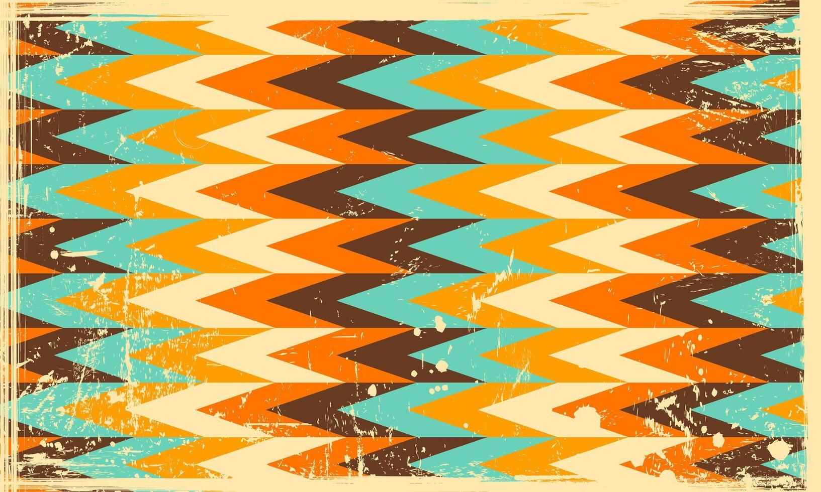 Abstract Vintage Retro 60s 70s Aesthetic Wavy Pattern Wallpaper with Rough Spilled Ink Print Texture vector
