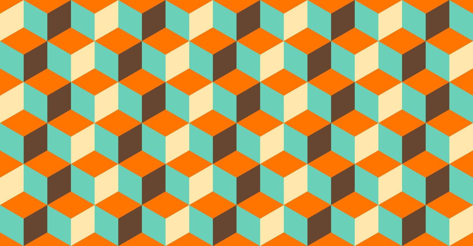 Seamless Tiling Abstract Geometric Vintage Retro Background Pattern vector