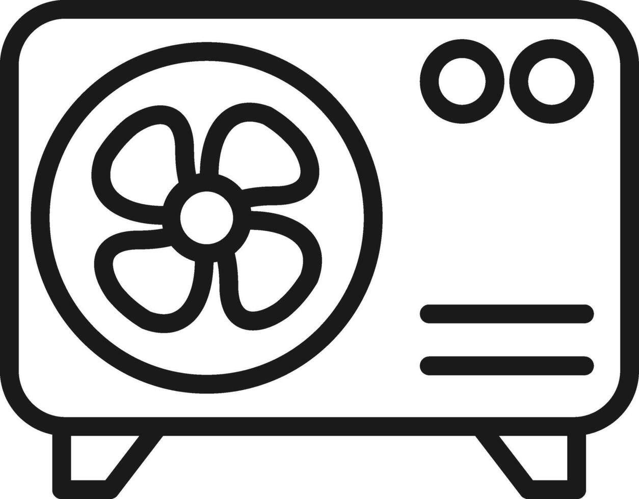 Outdoor air conditioner compressor unit icon vector