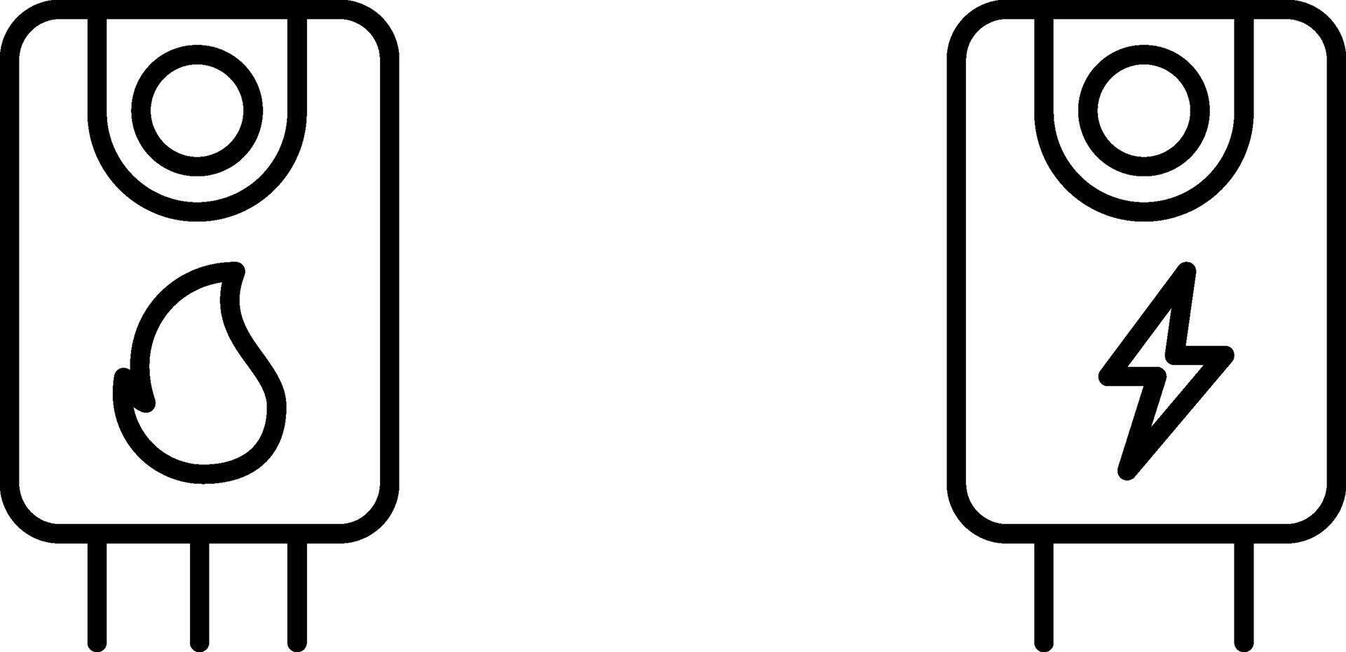 Gas and electric boiler icon. water heater system symbol. vector