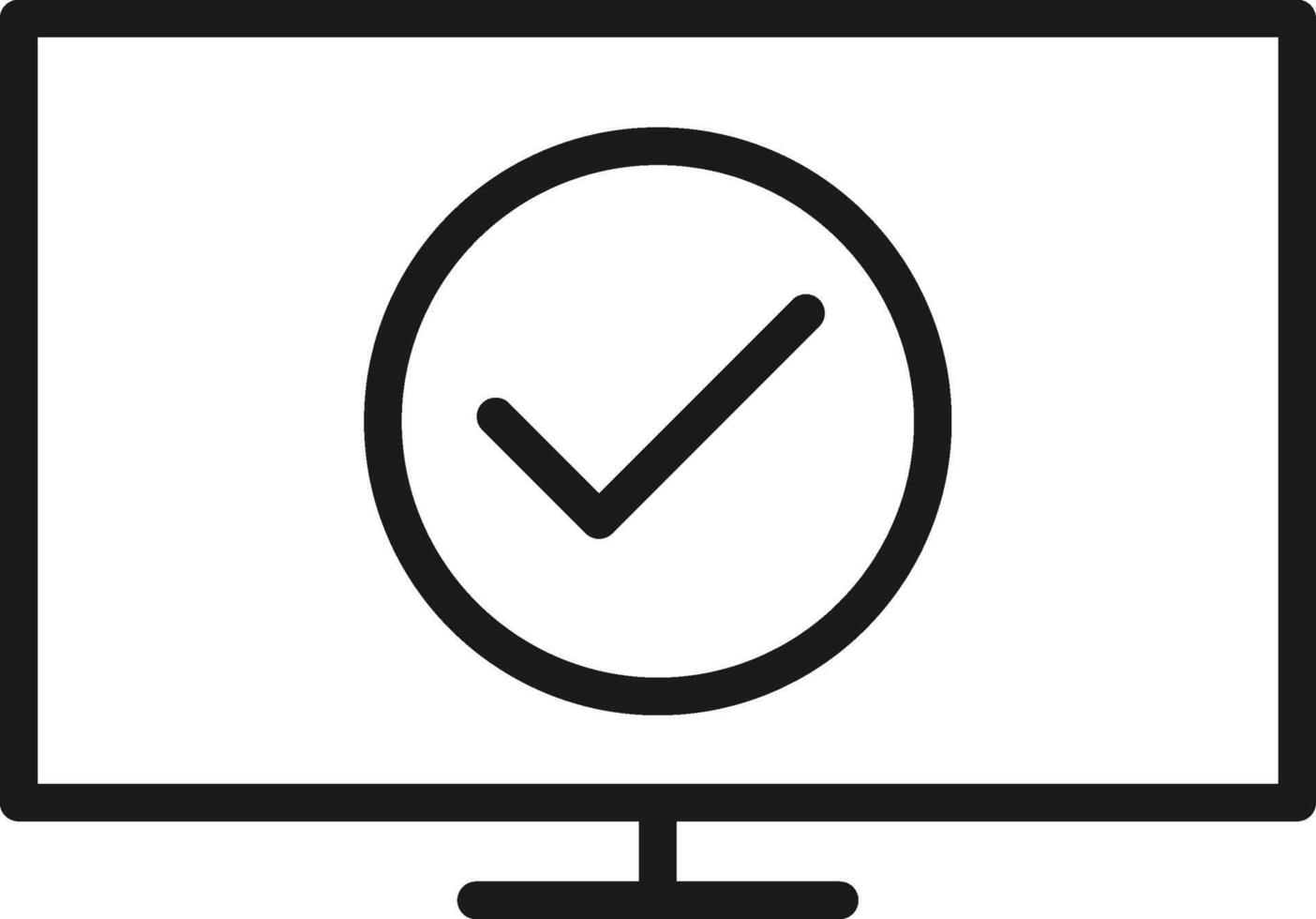Monitoring with check mark icon. Quality Control Illustration. vector