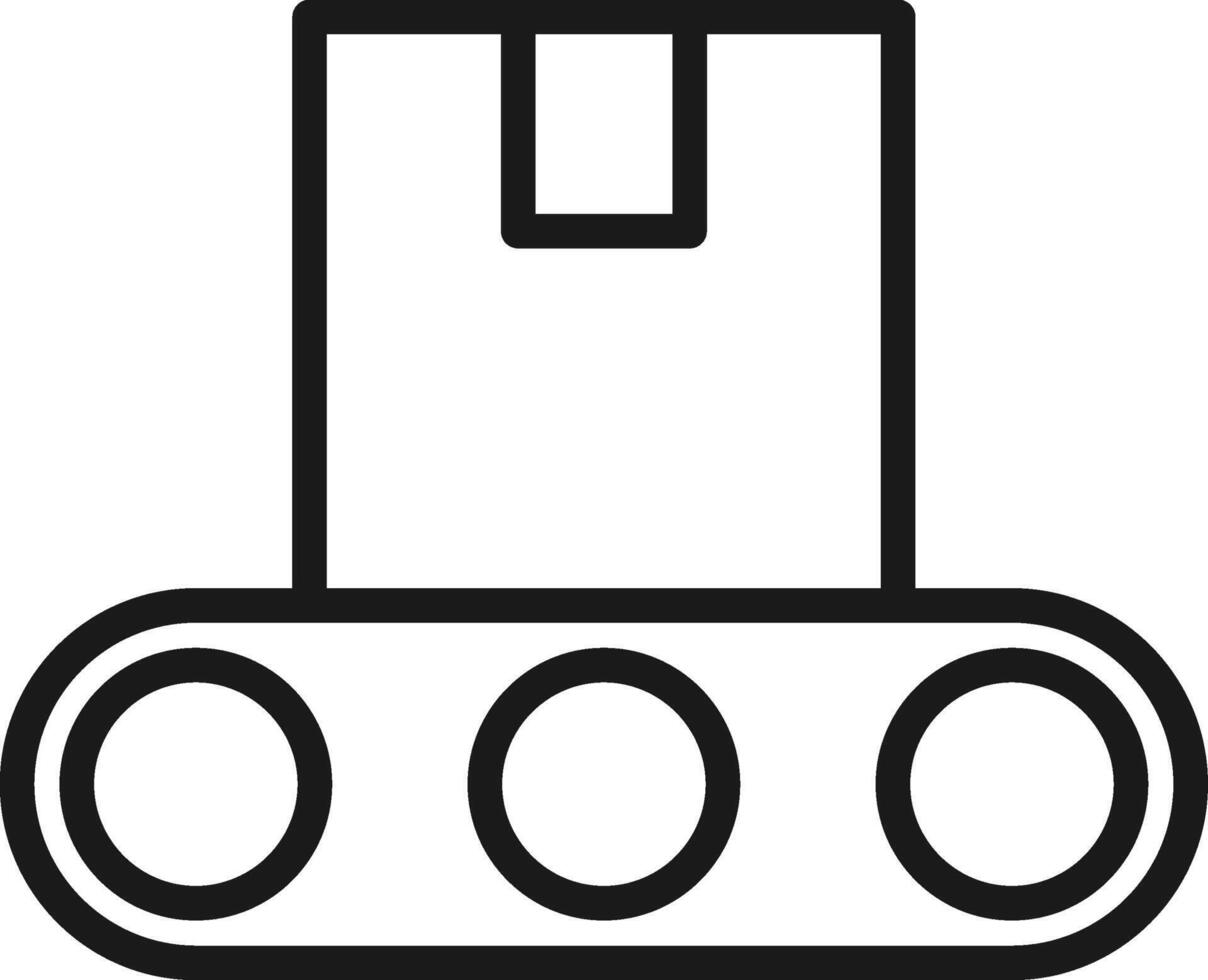 Conveyor belts and sorting machine icon. packaging production process symbol. vector
