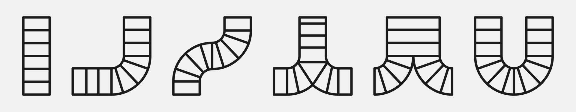 Exhaust air flow ducting pipe building icon vector