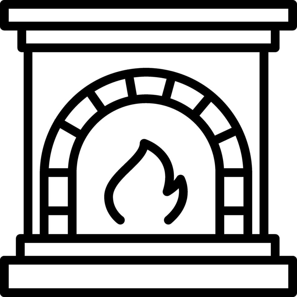 Fireplace heater room icon. Furniture and household illustration. vector