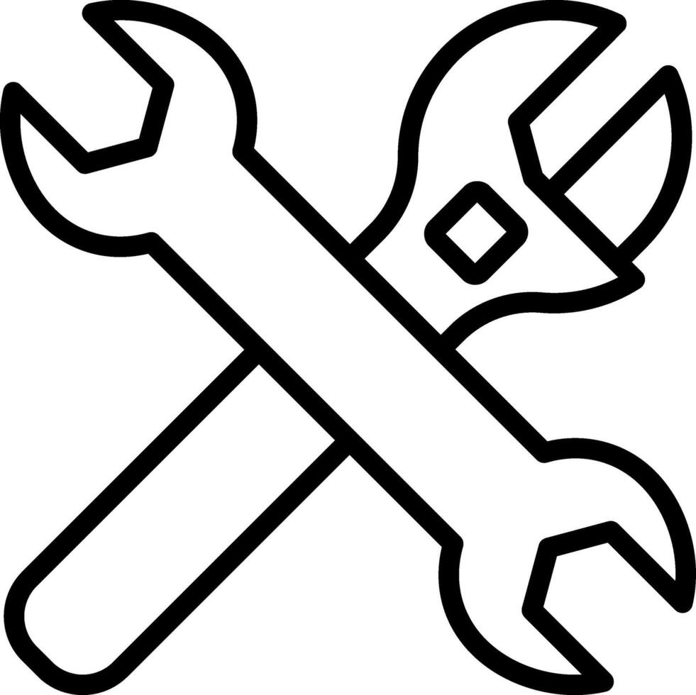 Wrench and spanner icon service and repair logo. vector