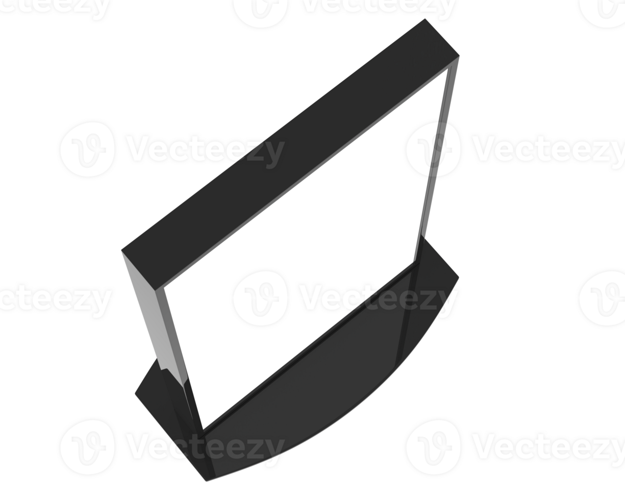 Led single sign isolated on background. 3d rendering - illustration png
