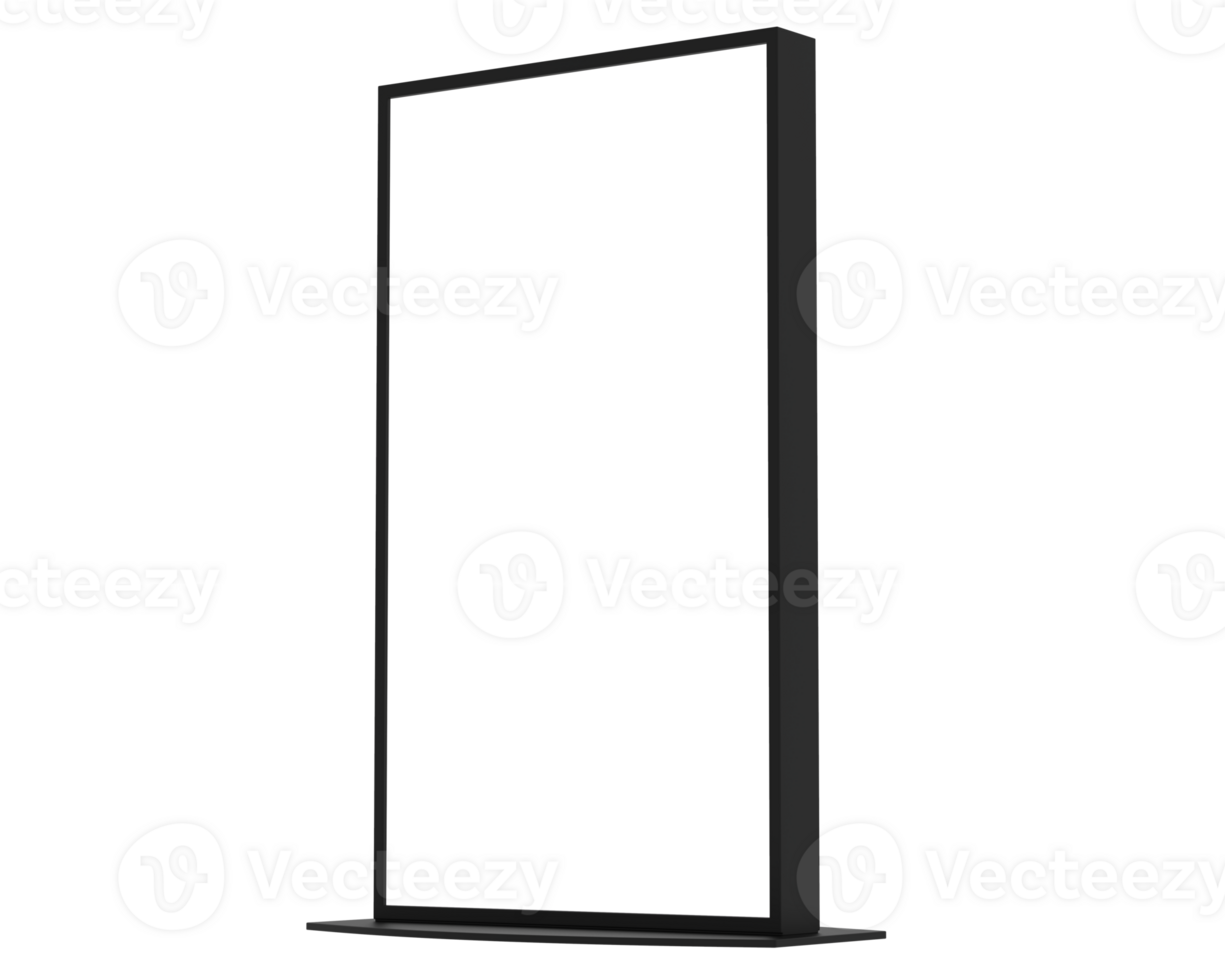 Led single sign isolated on background. 3d rendering - illustration png