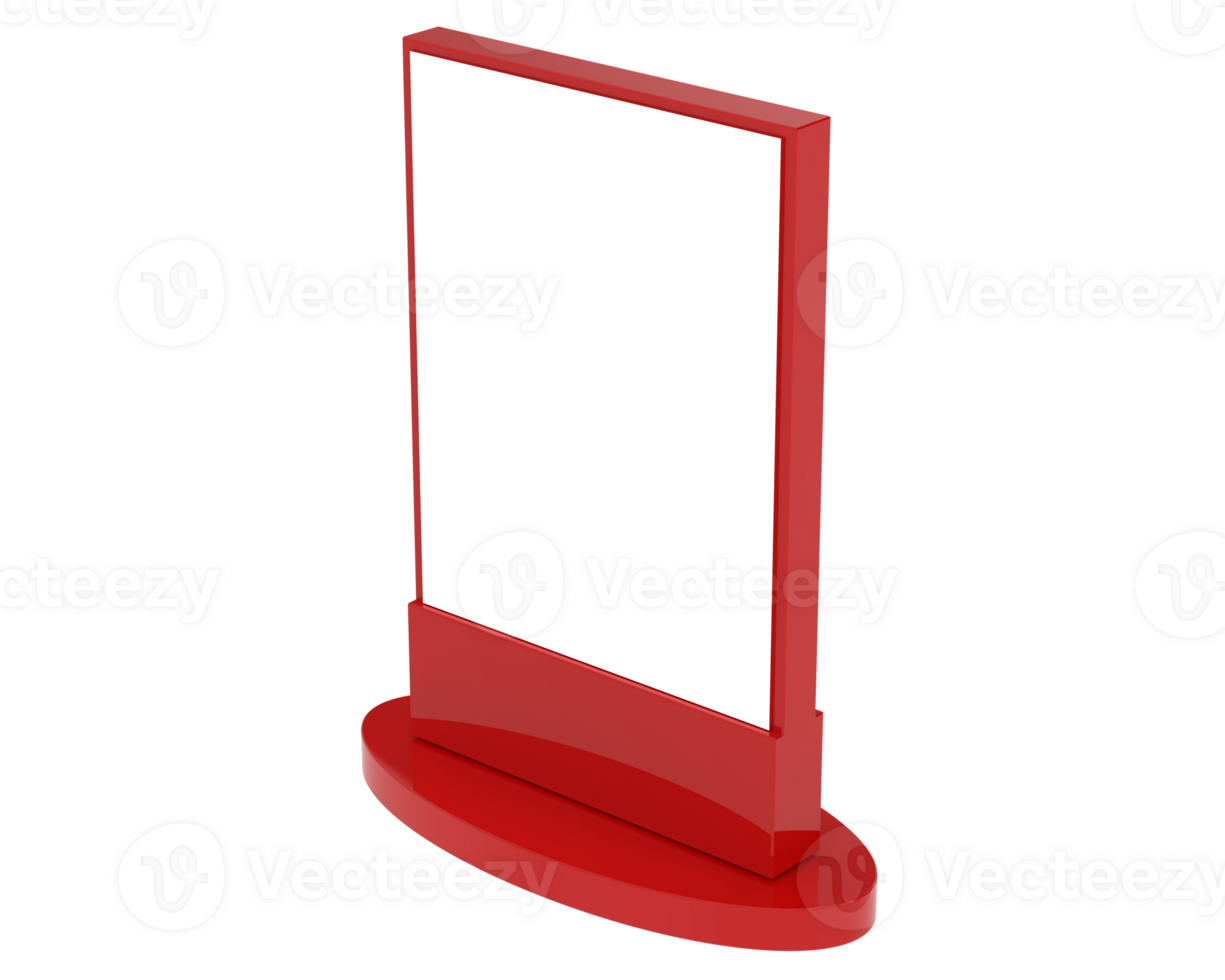 Led single sign isolated on background. 3d rendering - illustration png
