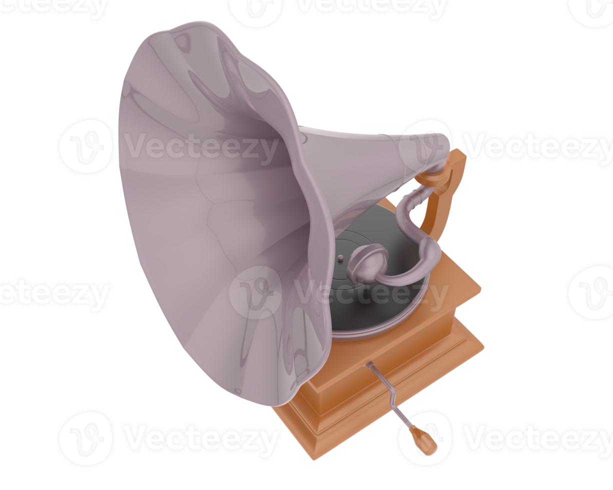 Phonograph isolated on background. 3d rendering - illustration png