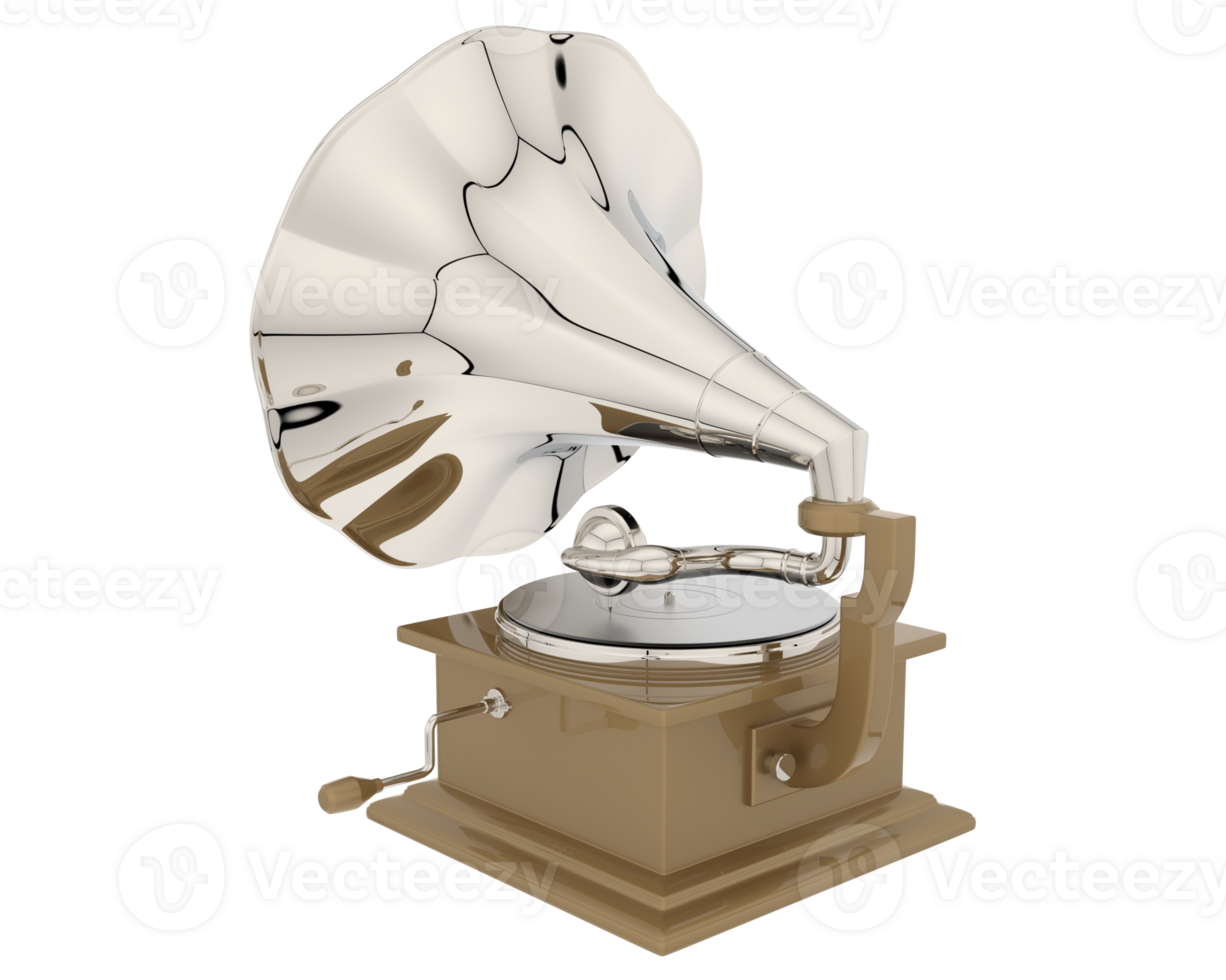 Phonograph isolated on background. 3d rendering - illustration png