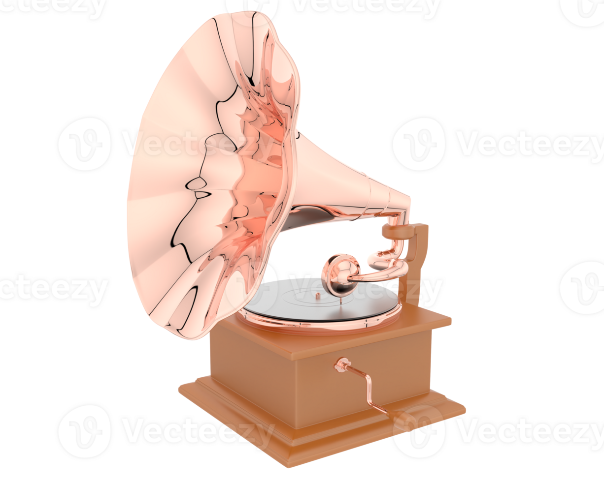 Phonograph isolated on background. 3d rendering - illustration png