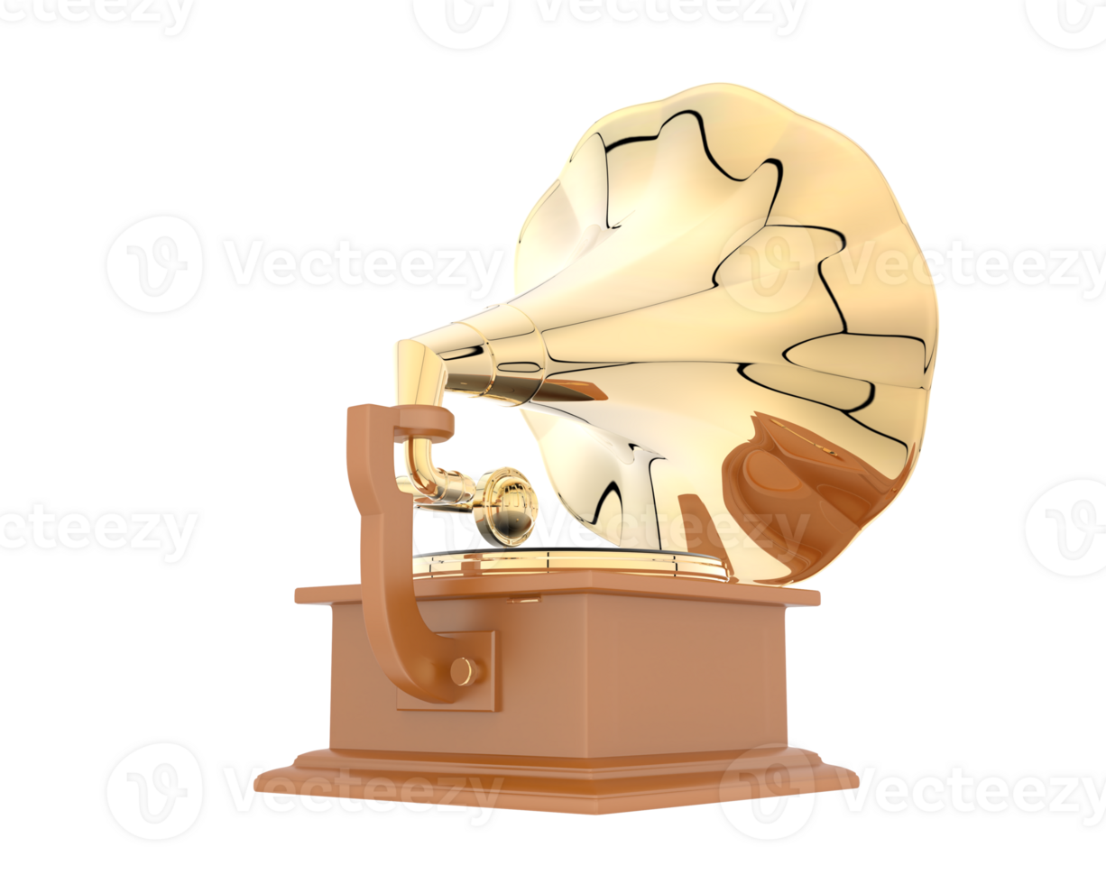 Phonograph isolated on background. 3d rendering - illustration png