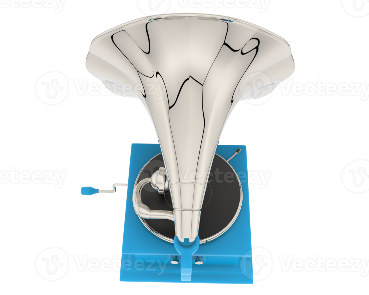 Phonograph isolated on background. 3d rendering - illustration png