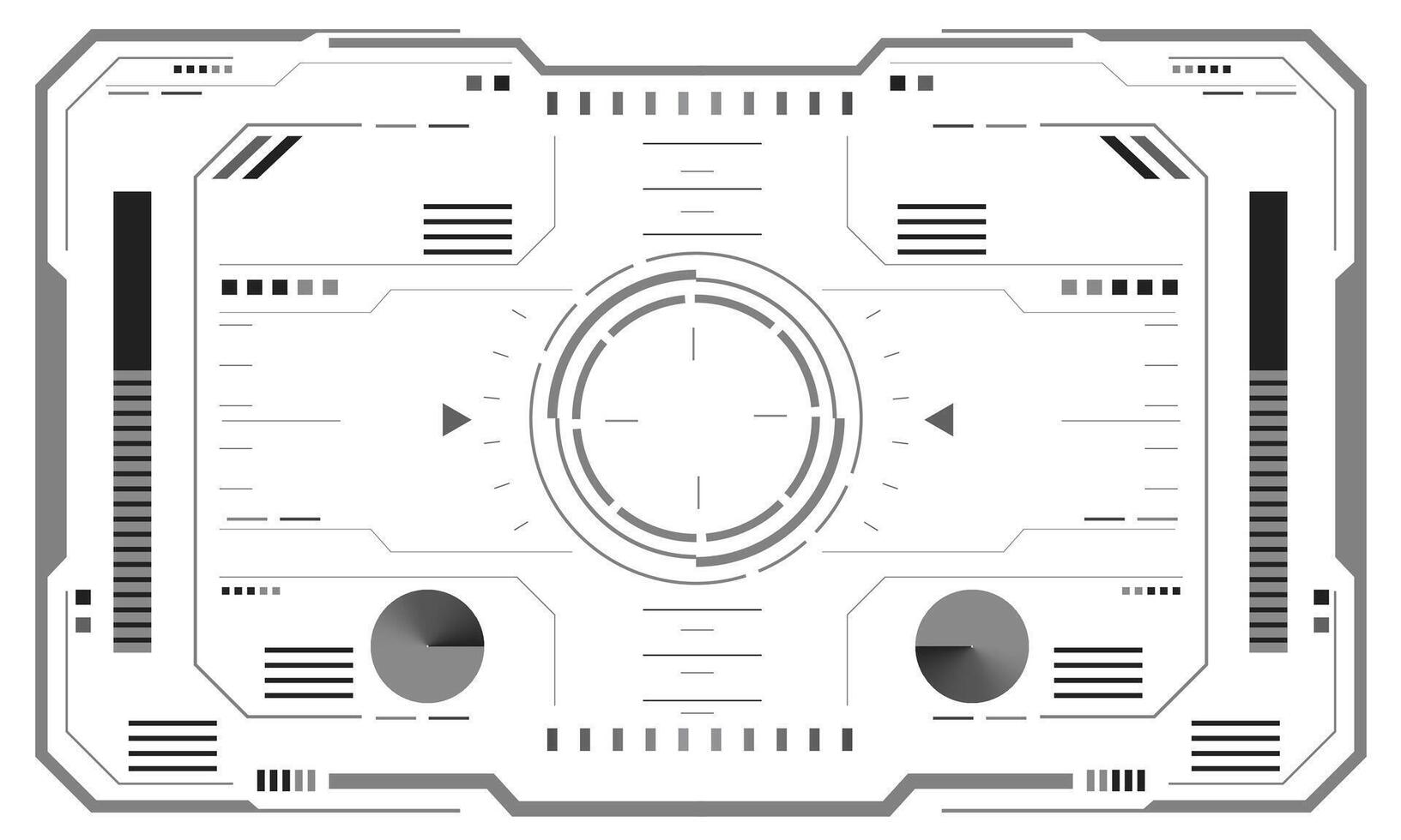 HUD sci-fi interface screen grey view on white design virtual reality futuristic technology display vector