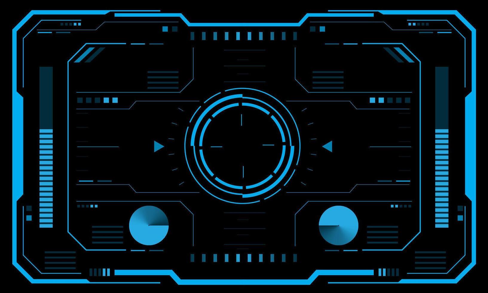 HUD sci-fi interface screen blue view design virtual reality futuristic technology display vector