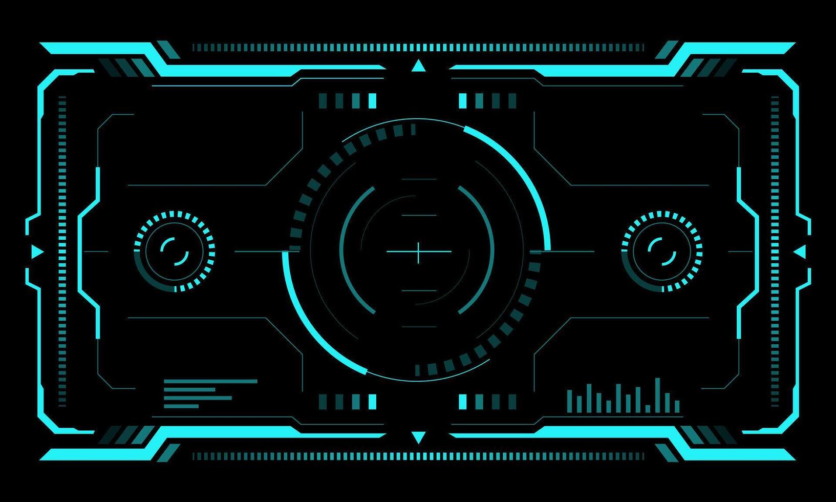 HUD sci-fi interface screen blue view design virtual reality futuristic technology display vector