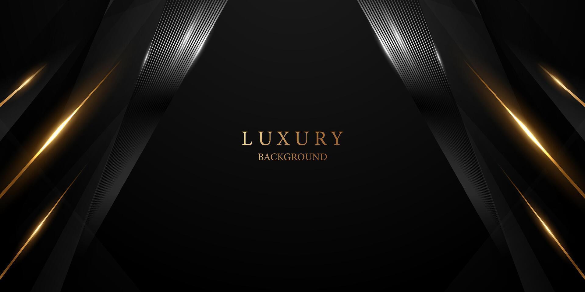 Abstract modern design black background with luxury golden elements illustration. vector