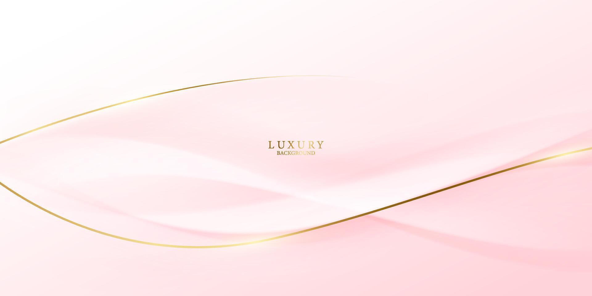 pink abstract background with luxury golden elements illustration vector