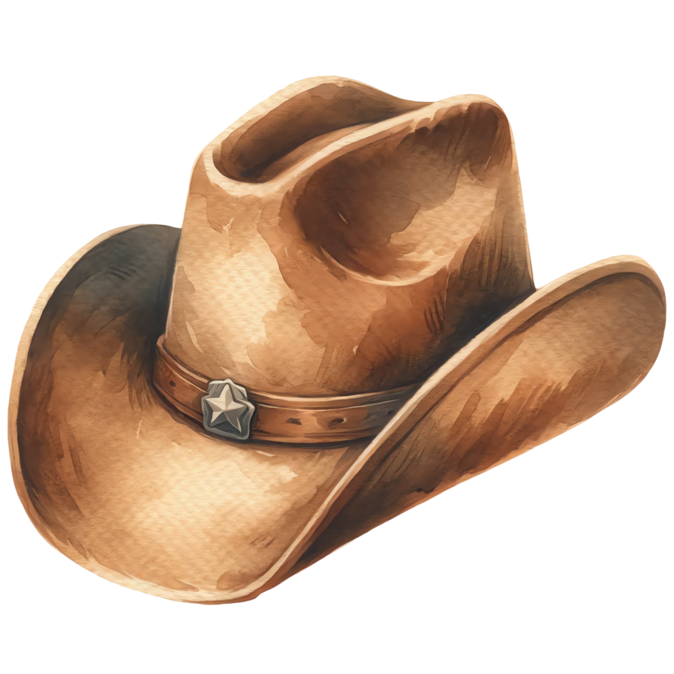illustratie van een bruin cowboy hoed Aan een transparant achtergrond. png