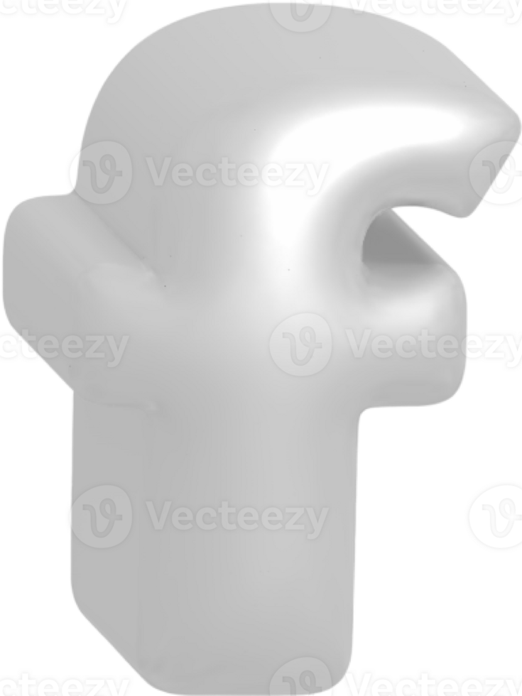 f metallic inflate balloon style alphabet png