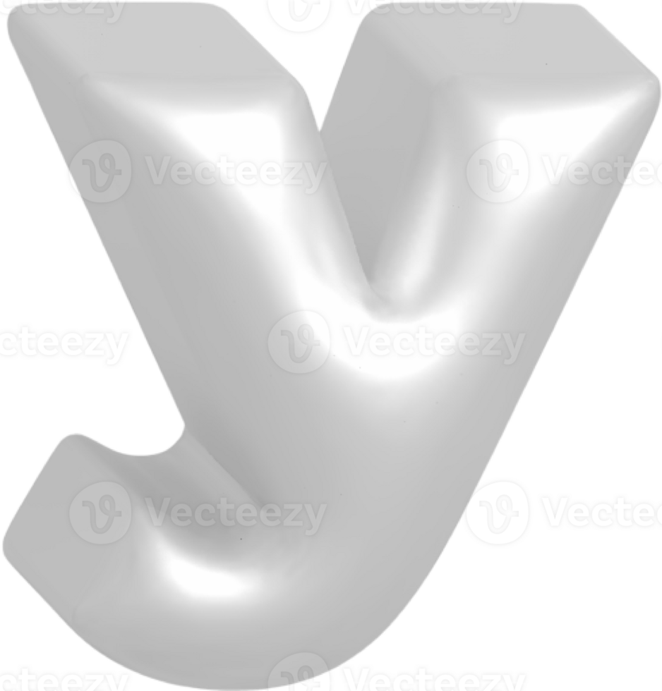 y metallic inflate balloon style alphabet png