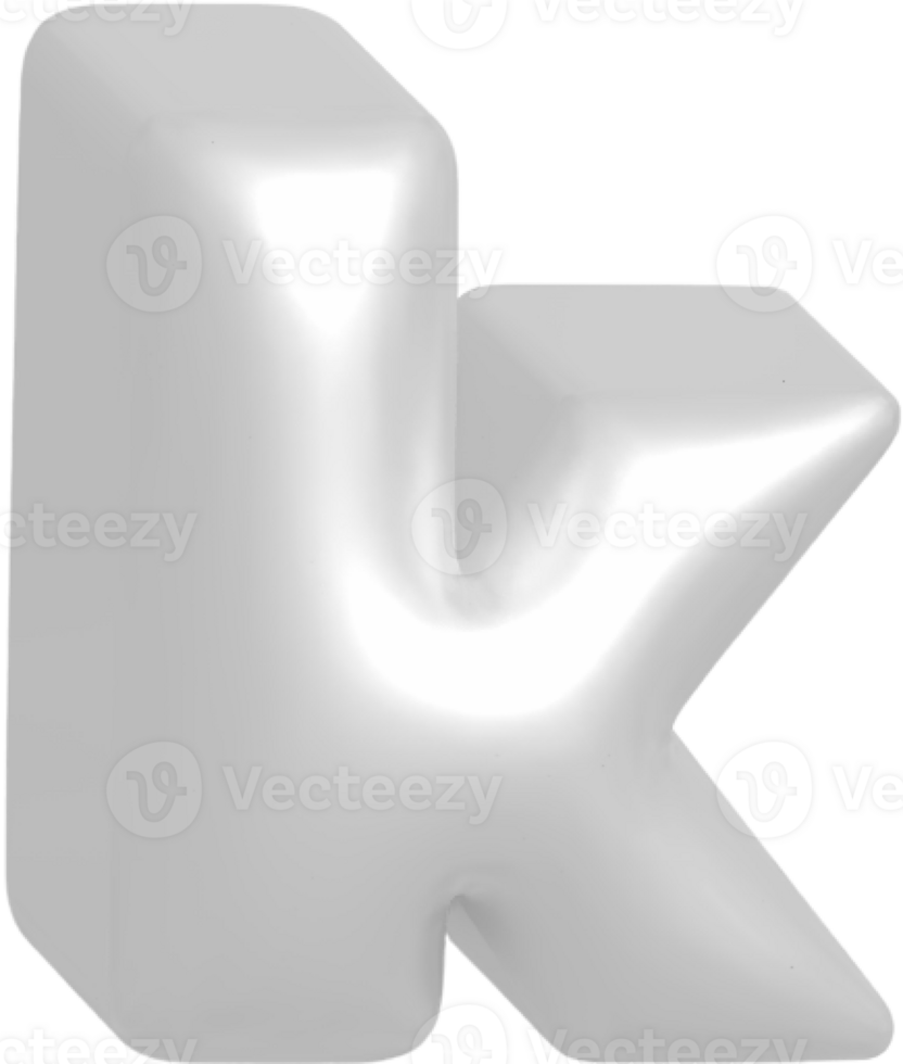 k metallic inflate balloon style alphabet png
